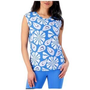 Gymwrap Women's Everyday Tank with High-Low Hem Torn Bluebell - Regular